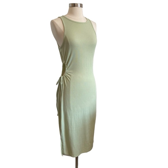 Sleeveless Knit Midi Dress With Cut Out Tie Side By Planet Gold - Picture 4 of 10
